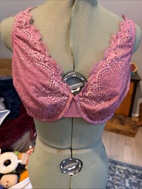 Cacique Lace Lightly Lined Underwire Bra in Dusty Pink